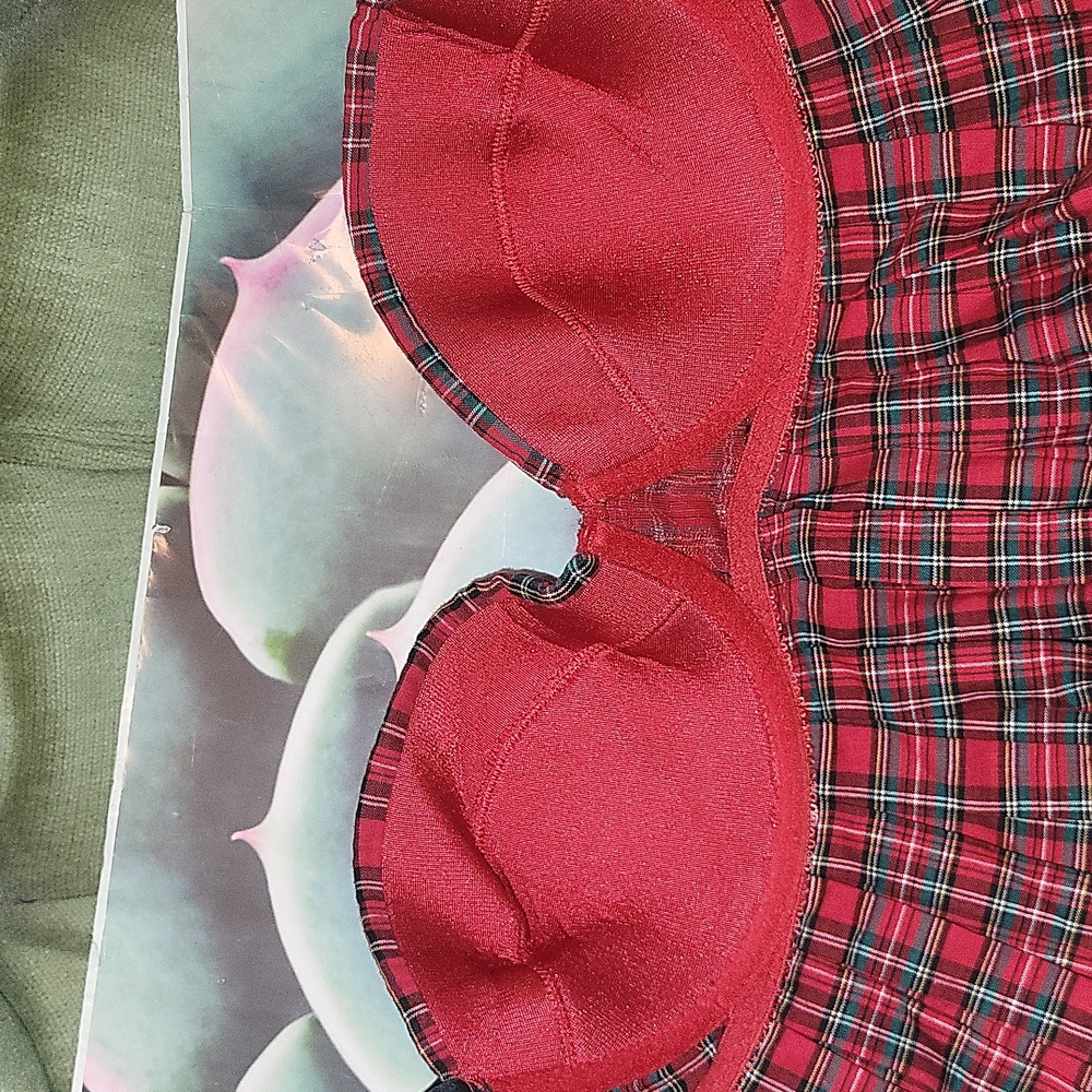 Rare FIND Sexy Frederick's of Hollywood Red Plaid Lingerie Medium - Picture 7 of 14